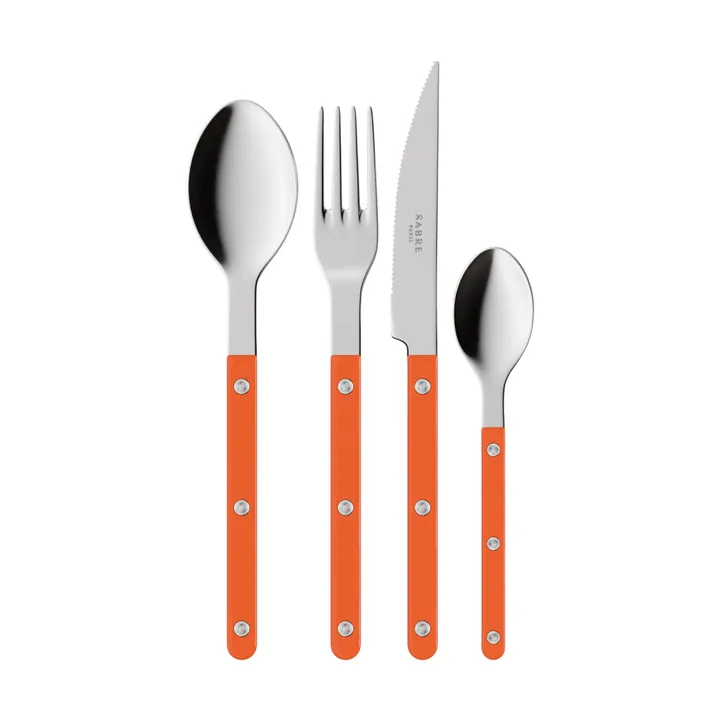 Juego de cubiertos Bistrot solid, 4 piezas - Naranja - SABRE Paris