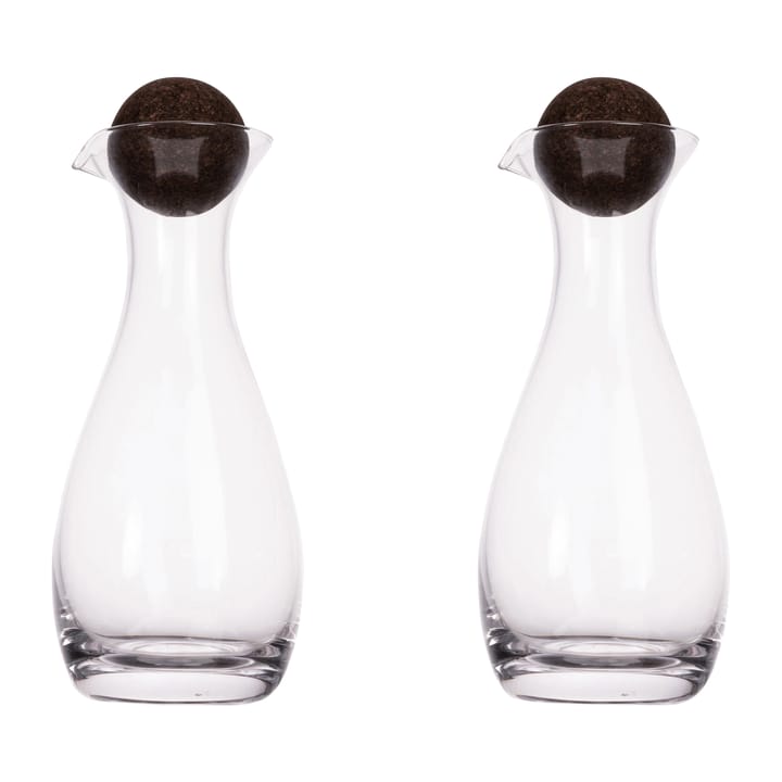 2 Botellas de aceite/vinagre con bola de corcho Nature 35cl - transparente-marrón oscuro - Sagaform