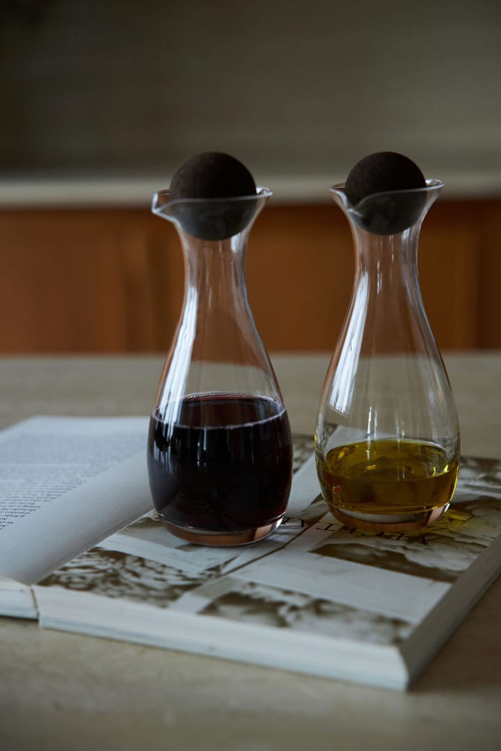2 Botellas de aceite/vinagre con bola de corcho Nature 35cl, transparente-marrón oscuro Sagaform