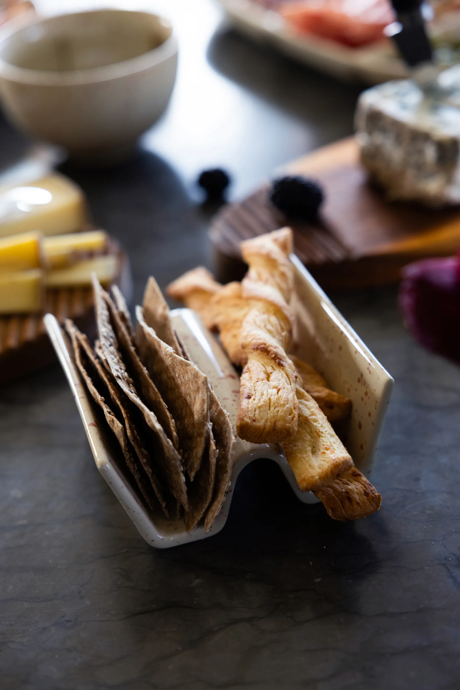 2 Soportes para tacos Ditte, Beige-burdeos Sagaform