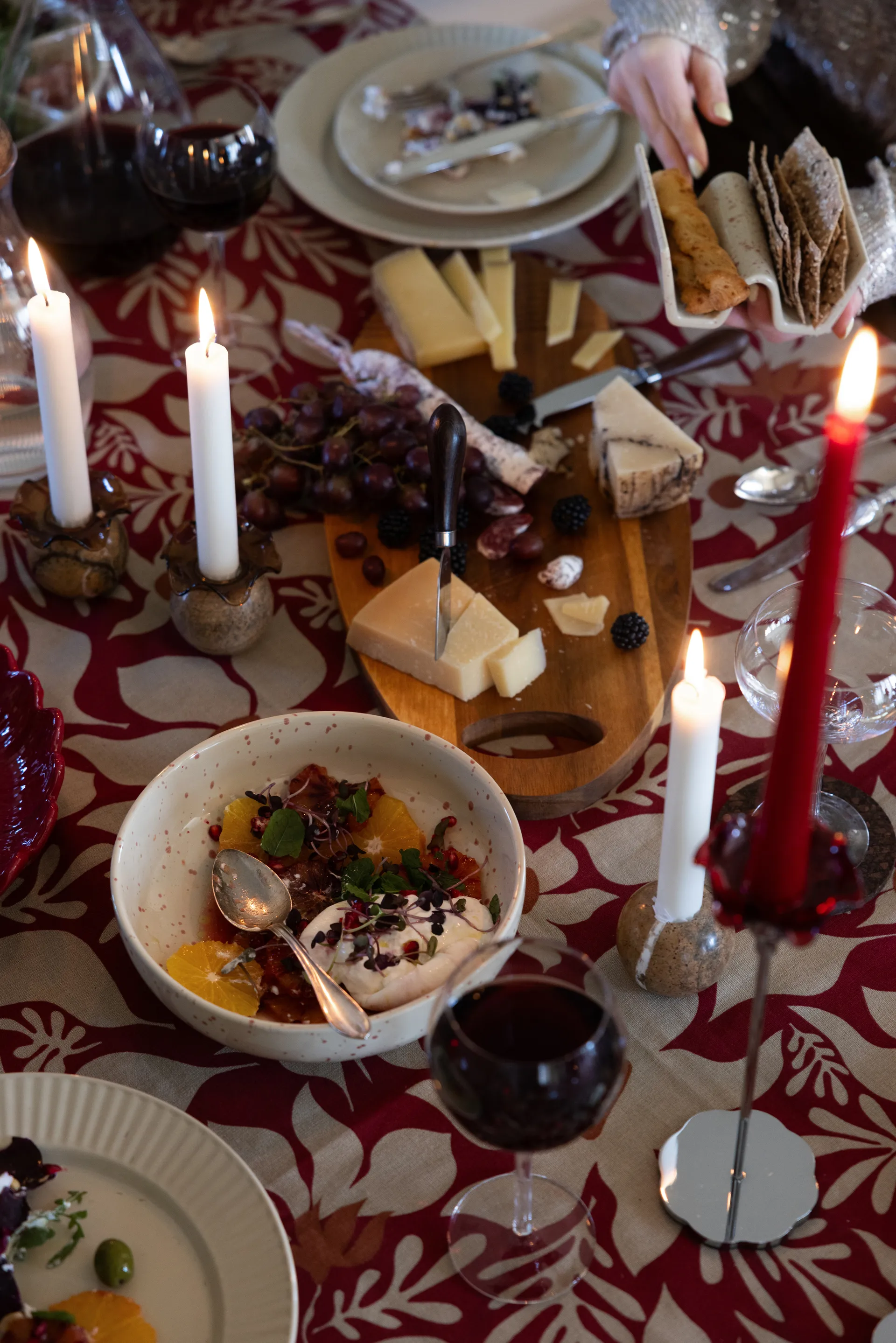 2 Soportes para tacos Ditte, Beige-burdeos Sagaform