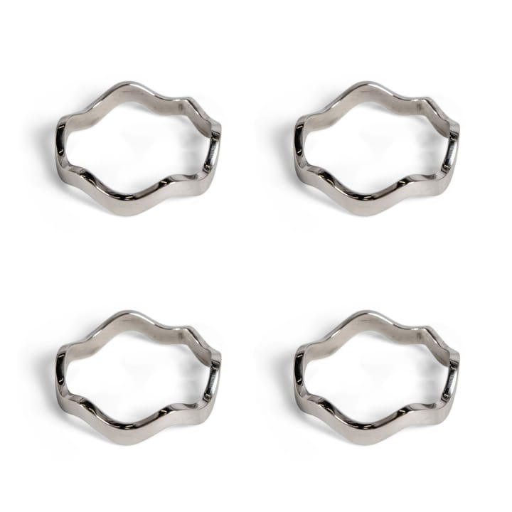 4 Anillos servilletero Anna - plata - Sagaform