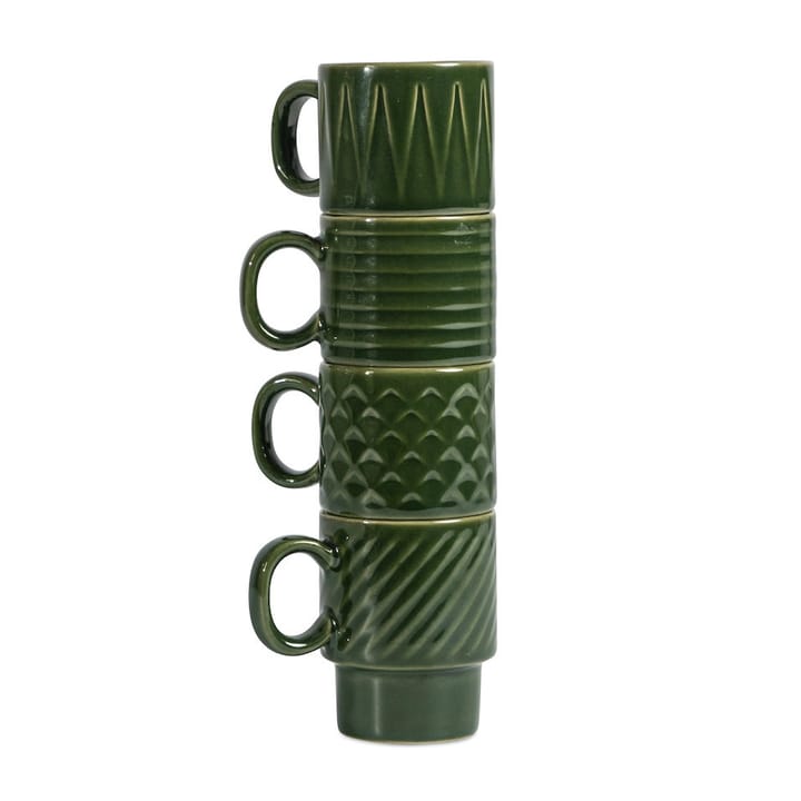 4 Tazas espresso Coffee & More - verde - Sagaform