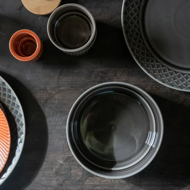 Bol hondo Coffee & More 17 cm, gris Sagaform