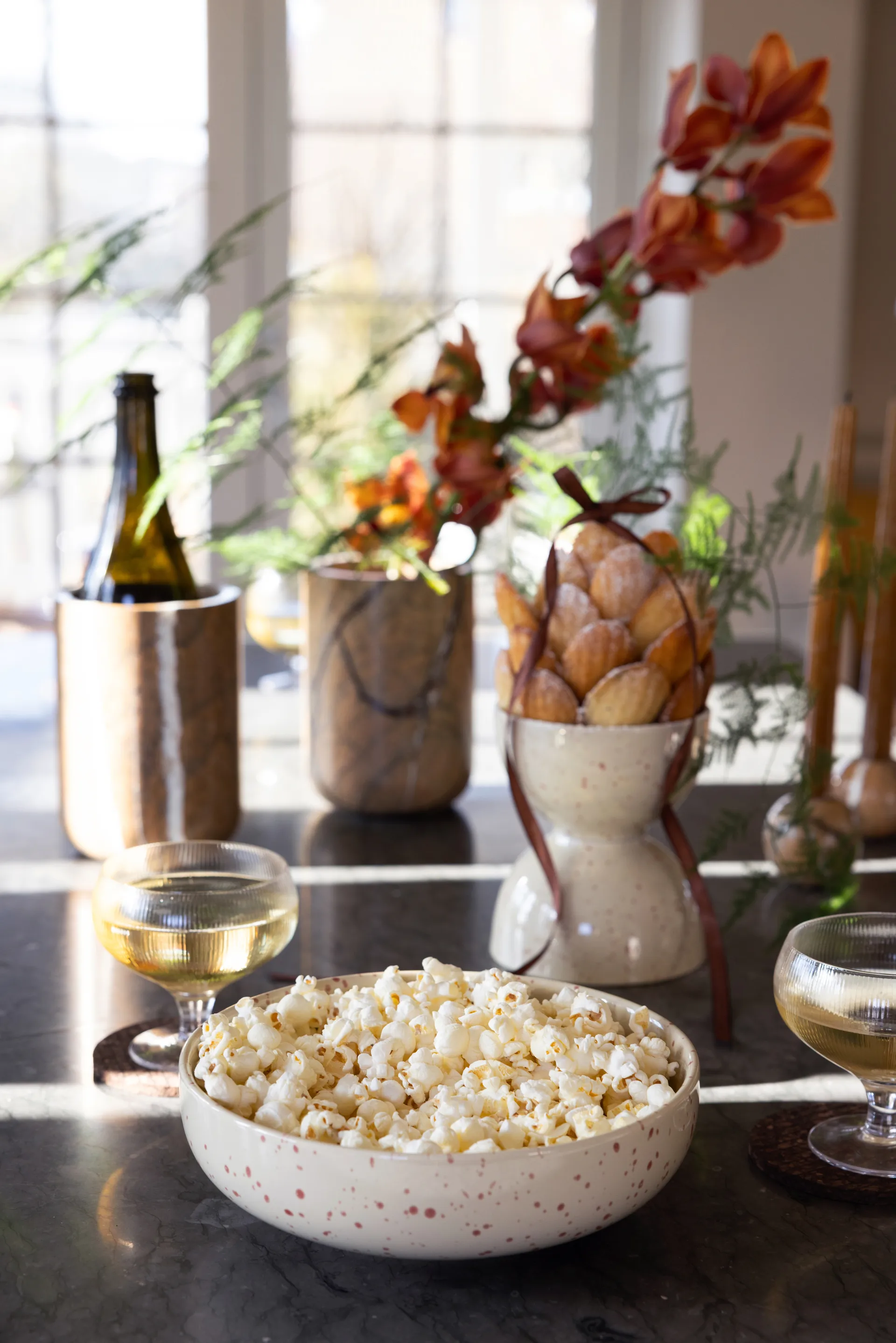 Bol para servir Ditte, Beige-burdeos Sagaform