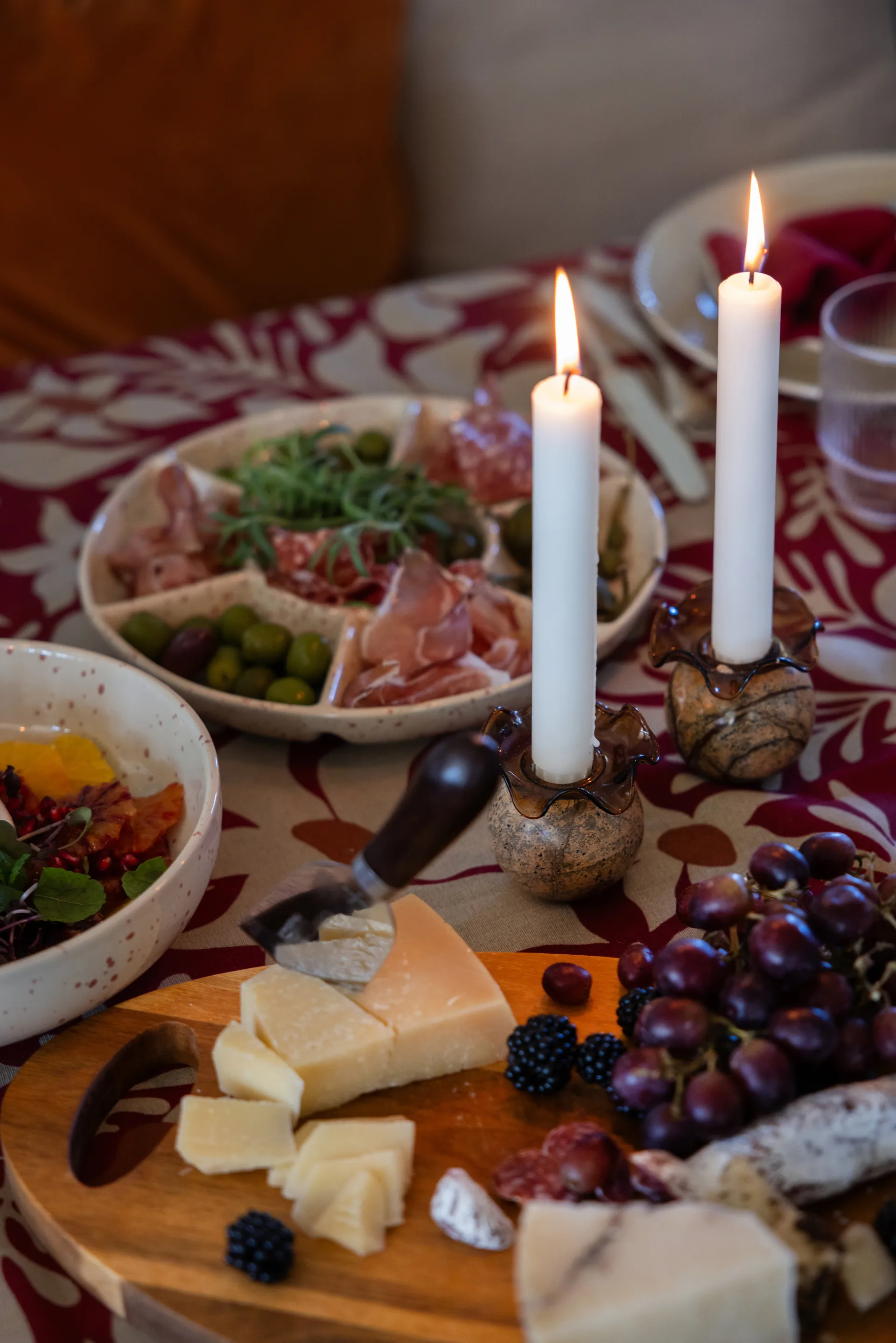 Candelabro Sten Ø6 cm, Mármol bosque marrón Sagaform