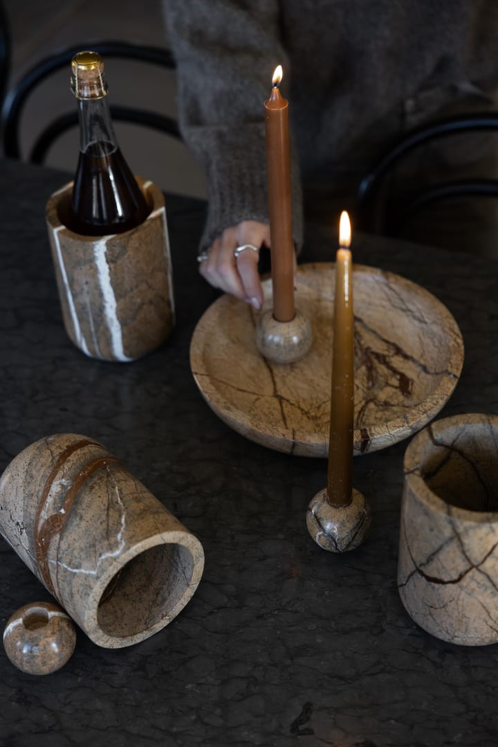 Candelabro Sten Ø6 cm, Mármol bosque marrón Sagaform