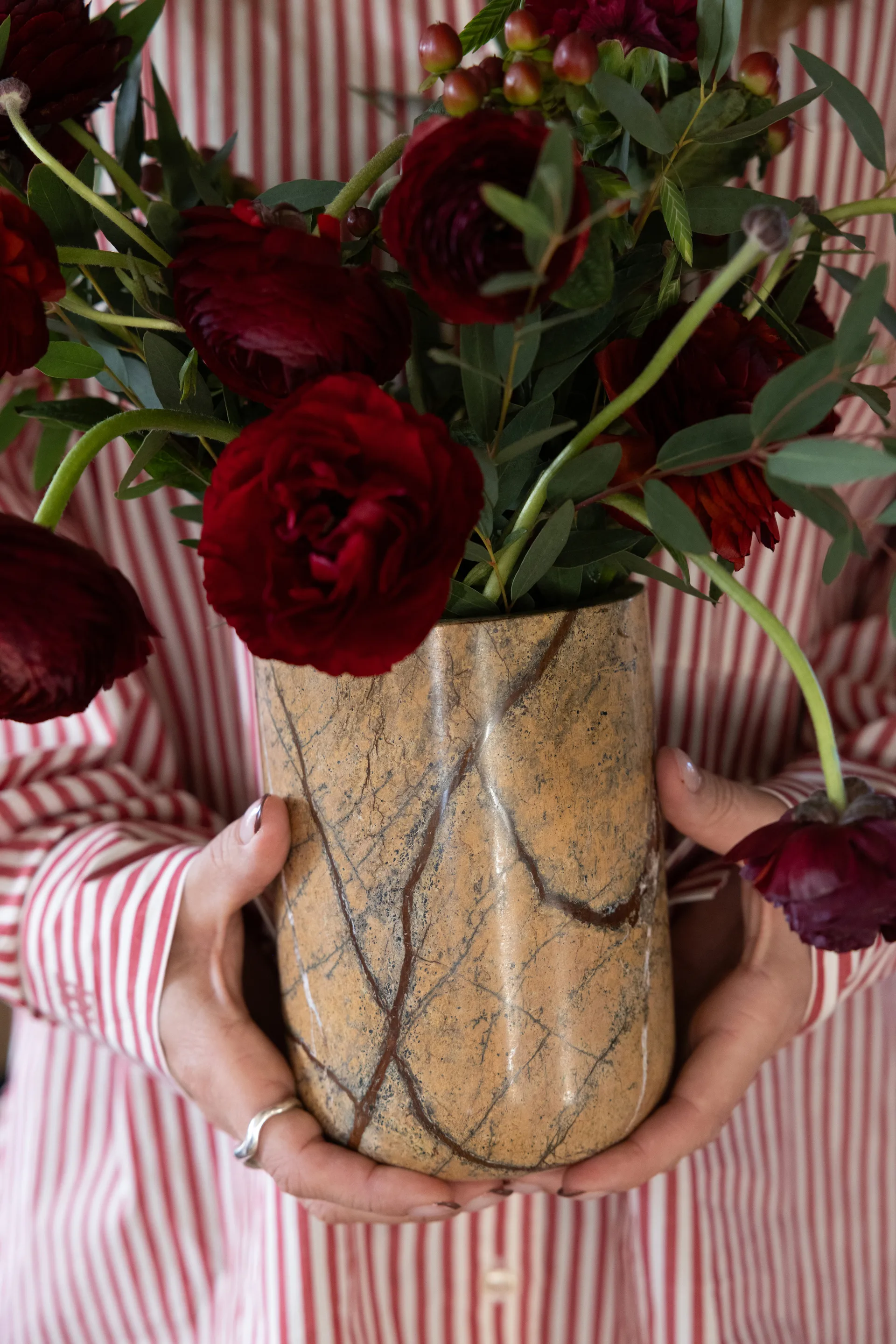 Enfriador de botellas Sten Ø12,5 cm, Mármol forestal marrón Sagaform