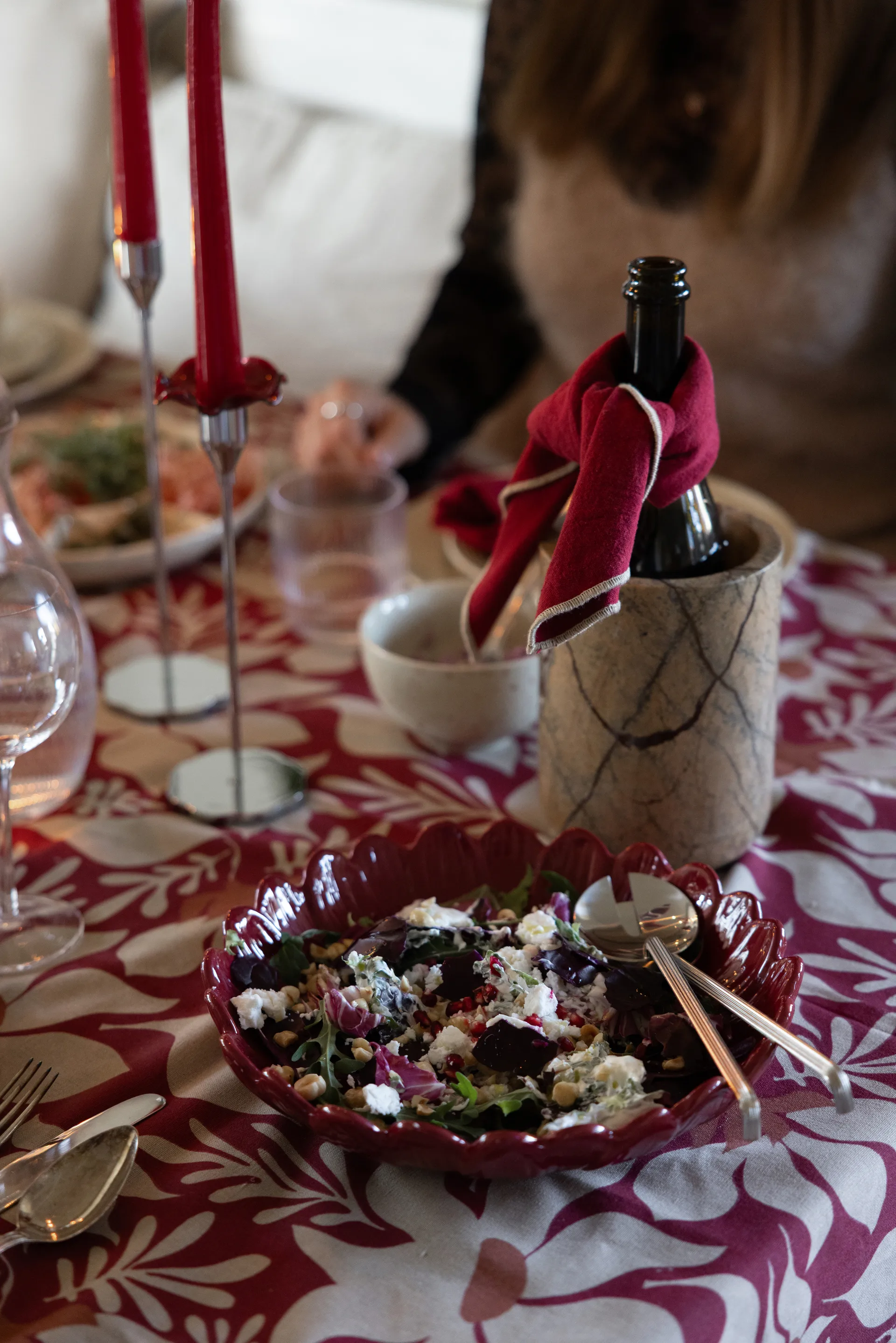 Enfriador de botellas Sten Ø12,5 cm, Mármol forestal marrón Sagaform
