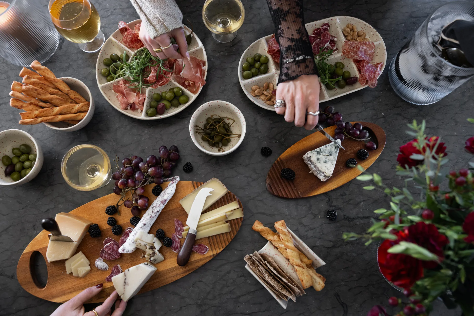 Fuente para servir Ditte grande 20x36 cm, Beige-burdeos Sagaform