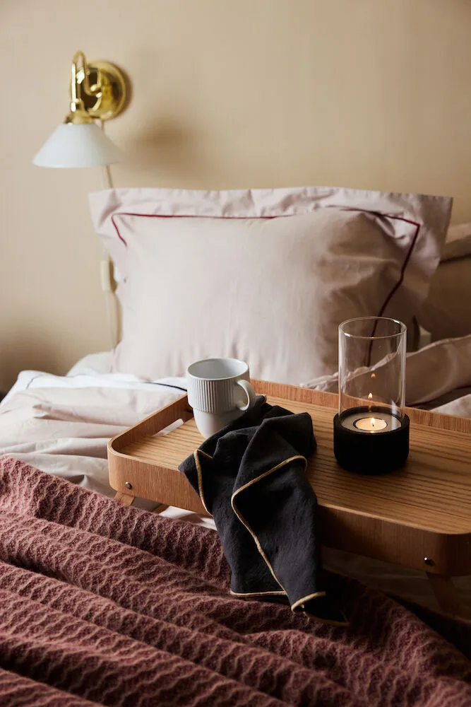 Funda de almohada Carl 50x60 cm, Beige-burdeos Sagaform