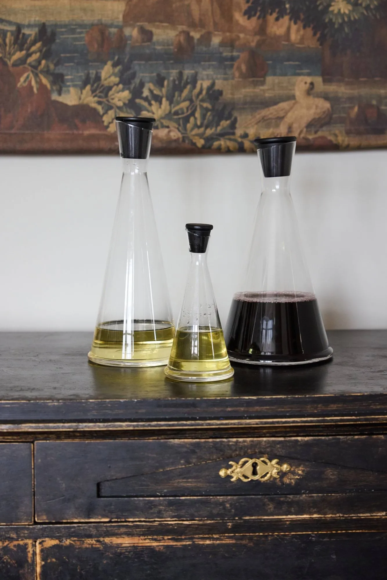 Jarra para aceite/vinagre Gurken, Transparente-negro, 25 cl Sagaform