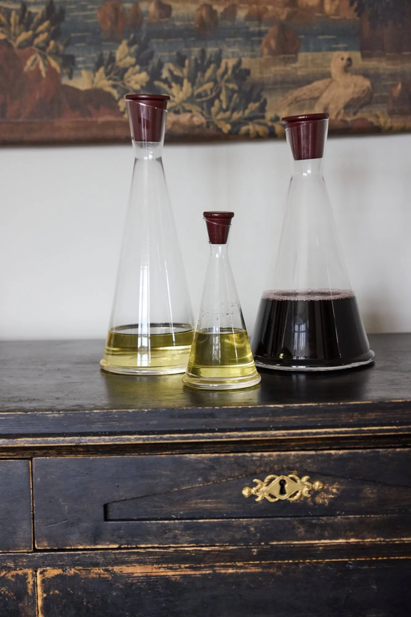 Jarra para aceite/vinagre Gurken, Transparente-rojo oscuro, 25 cl Sagaform
