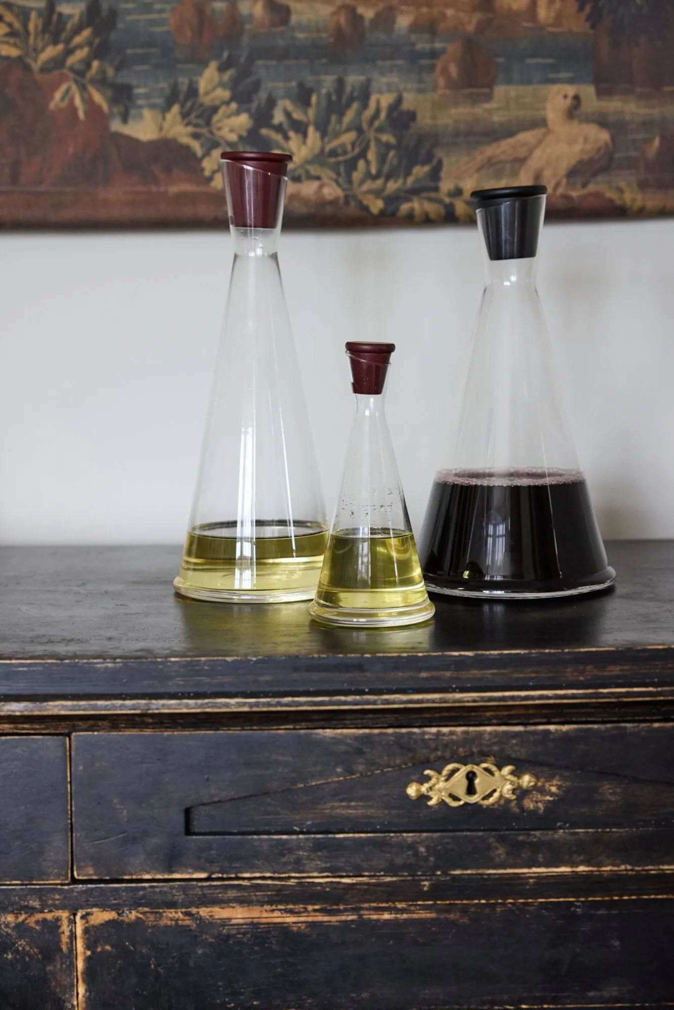 Jarra para aceite/vinagre Gurken, Transparente-rojo oscuro, 25 cl Sagaform