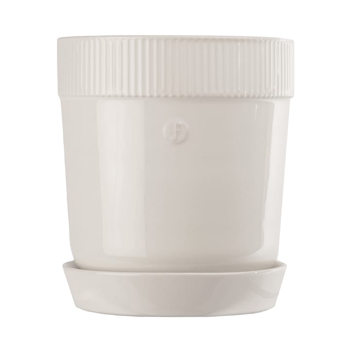 Maceta con plato Elise Ø14 cm - Blanco - Sagaform