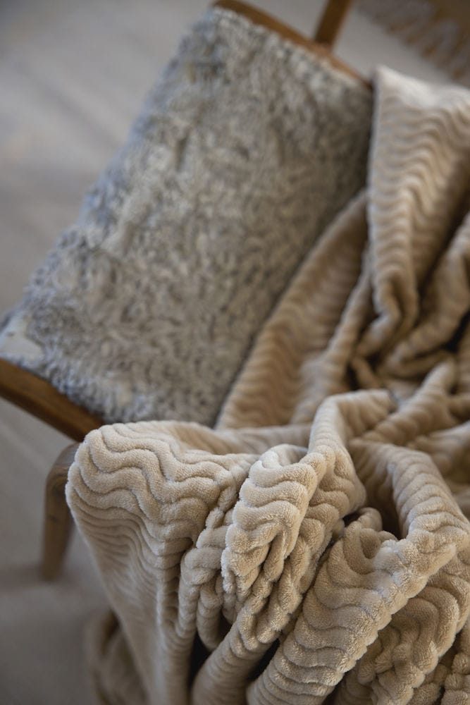Manta de fleece Agnes, Beige Sagaform
