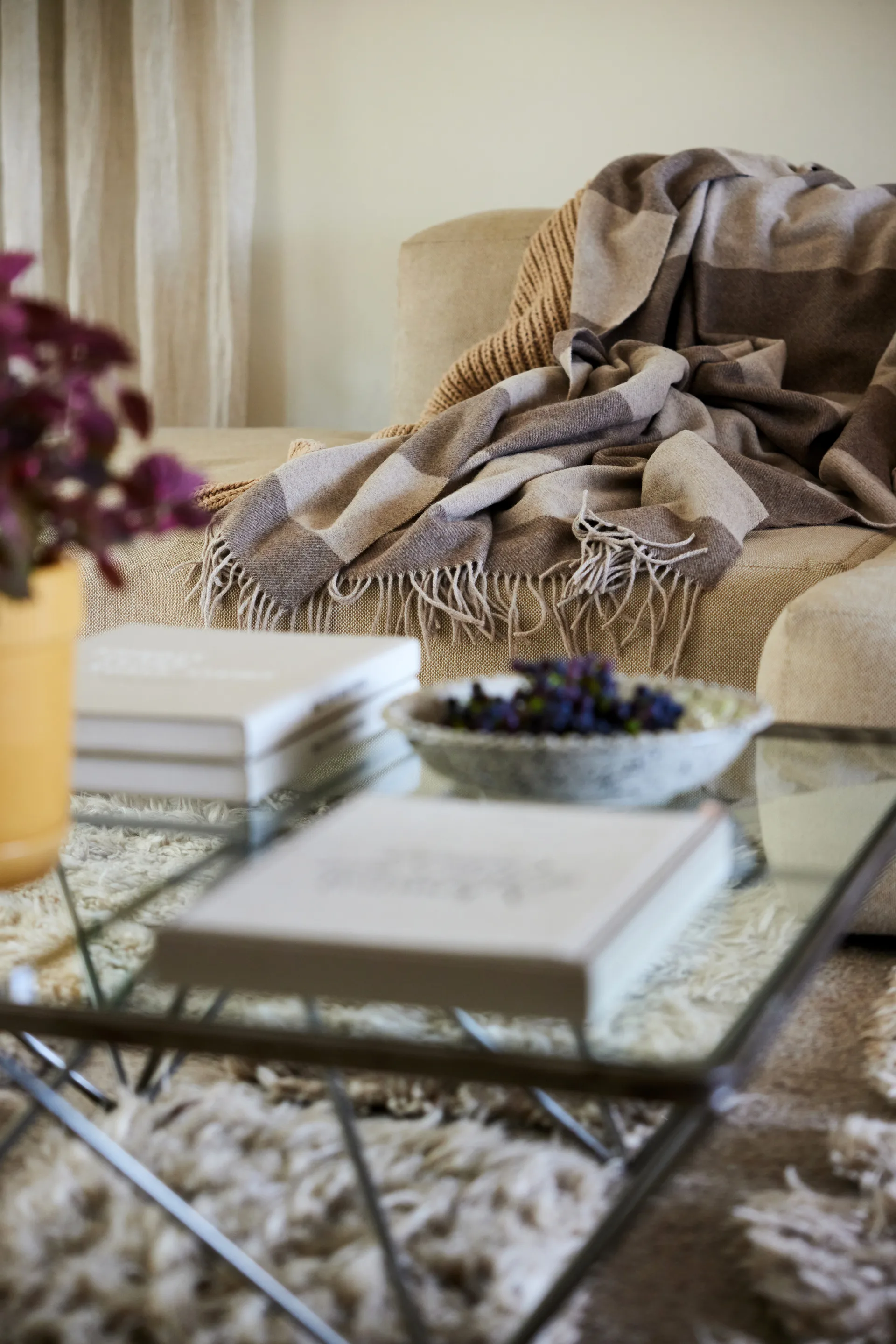 Manta de lana Ulle, Beige-marrón Sagaform