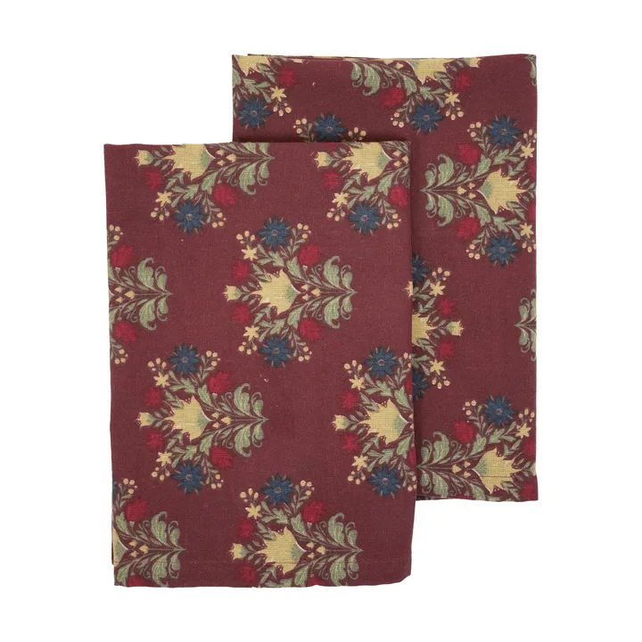 Paño de cocina Linnea 2-pack - Mezcla borgoña, 50x70 cm - Sagaform