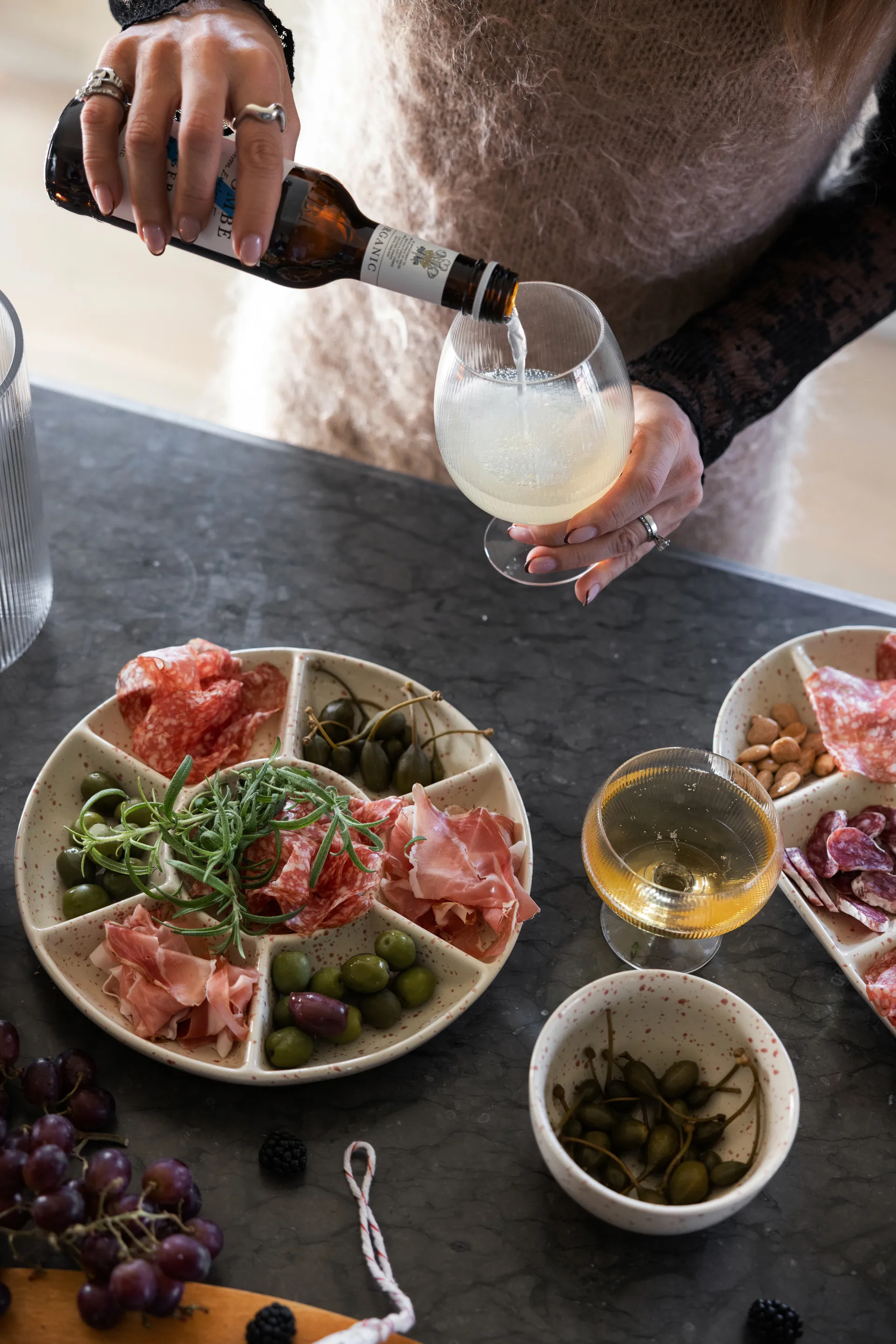 Set de 2 boles Ditte, Beige-burdeos Sagaform