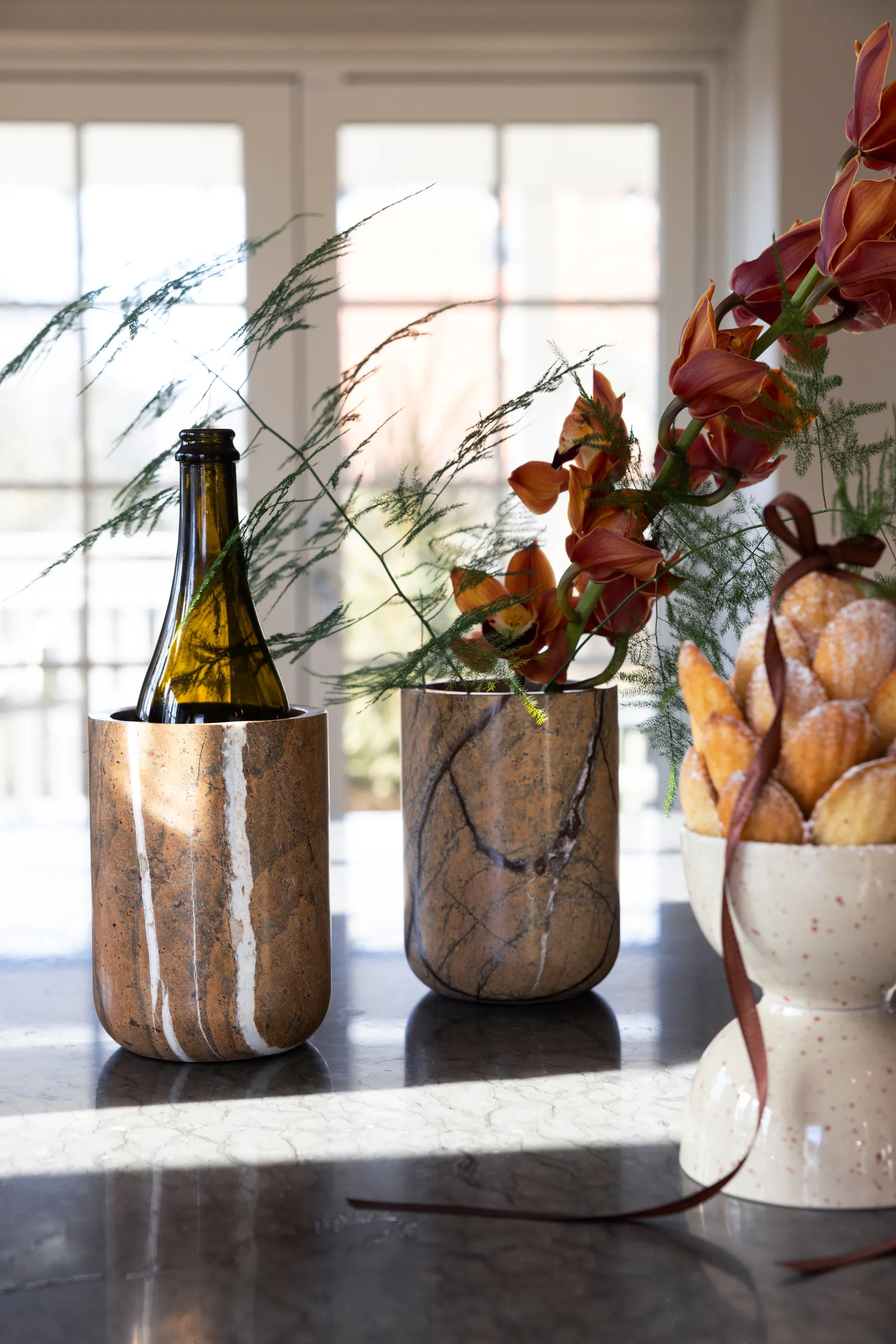 Set de 2 boles Ditte, Beige-burdeos Sagaform