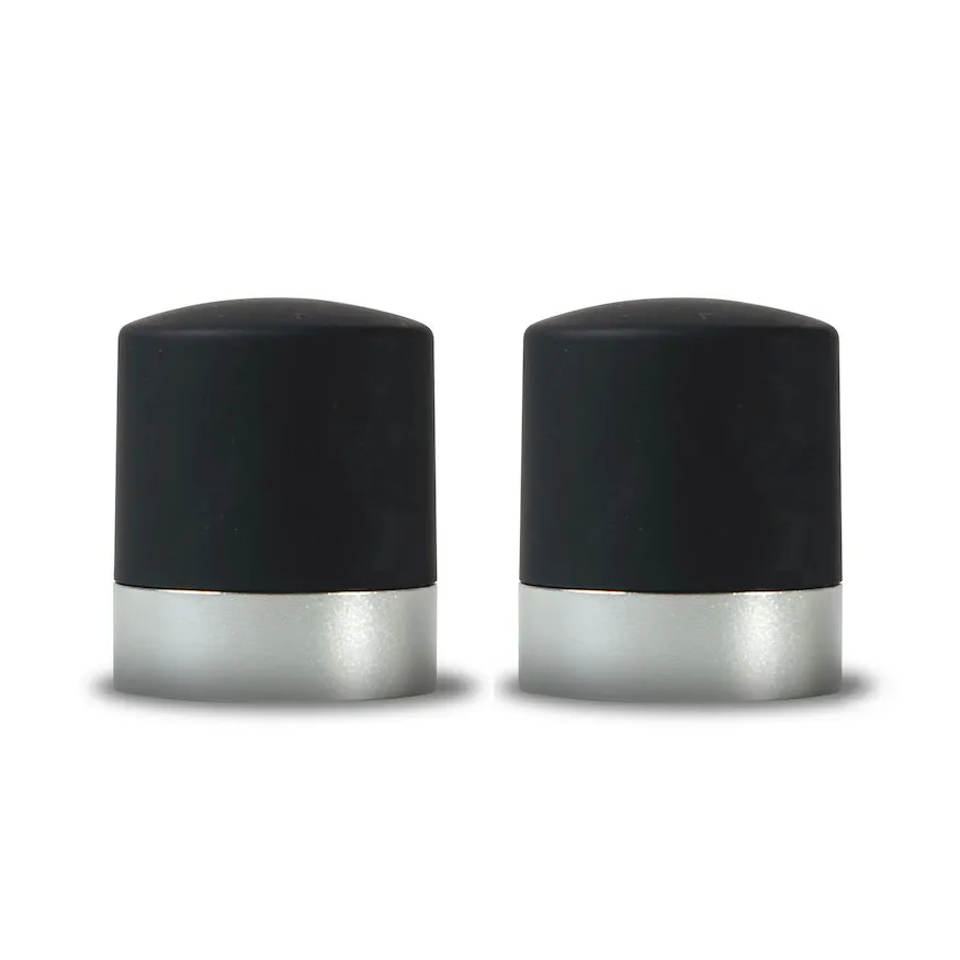 Set de 2 tapones para vino y champagne Axel, negro-plata Sagaform