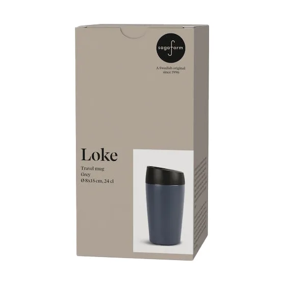 Taza para coche Loke 24 cl, Gris Sagaform