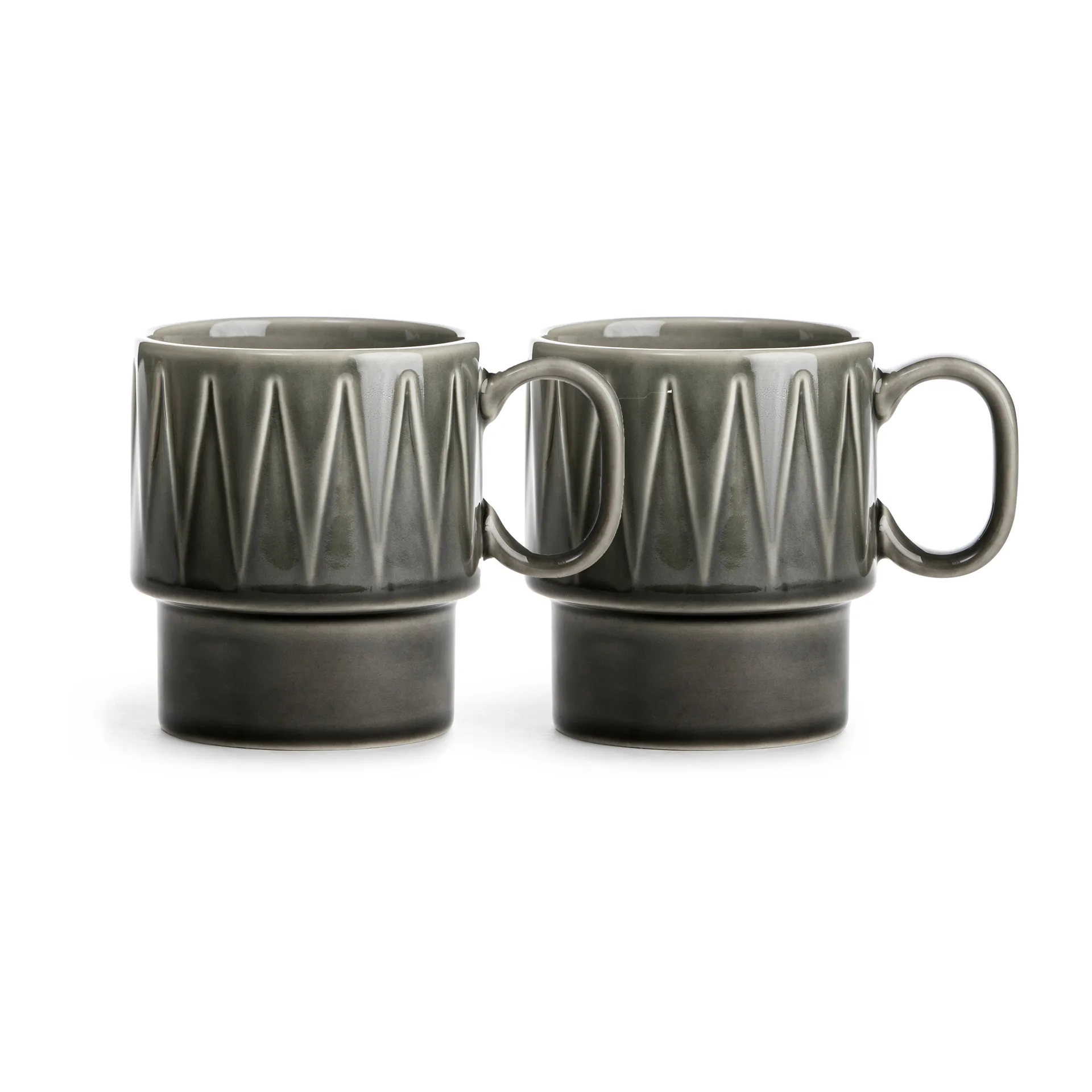 Tazas de café Coffee & More, 2-pack, Gris Sagaform
