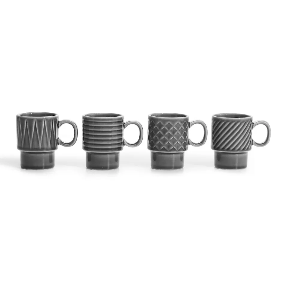 Tazas espresso Coffee & More, 4-pack, gris Sagaform