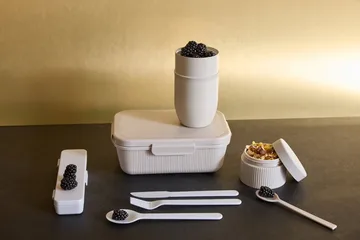 Termo para comida / yogur con cuchara Ted - Beige Pantone Warm gray 3C, 32 cl - Sagaform
