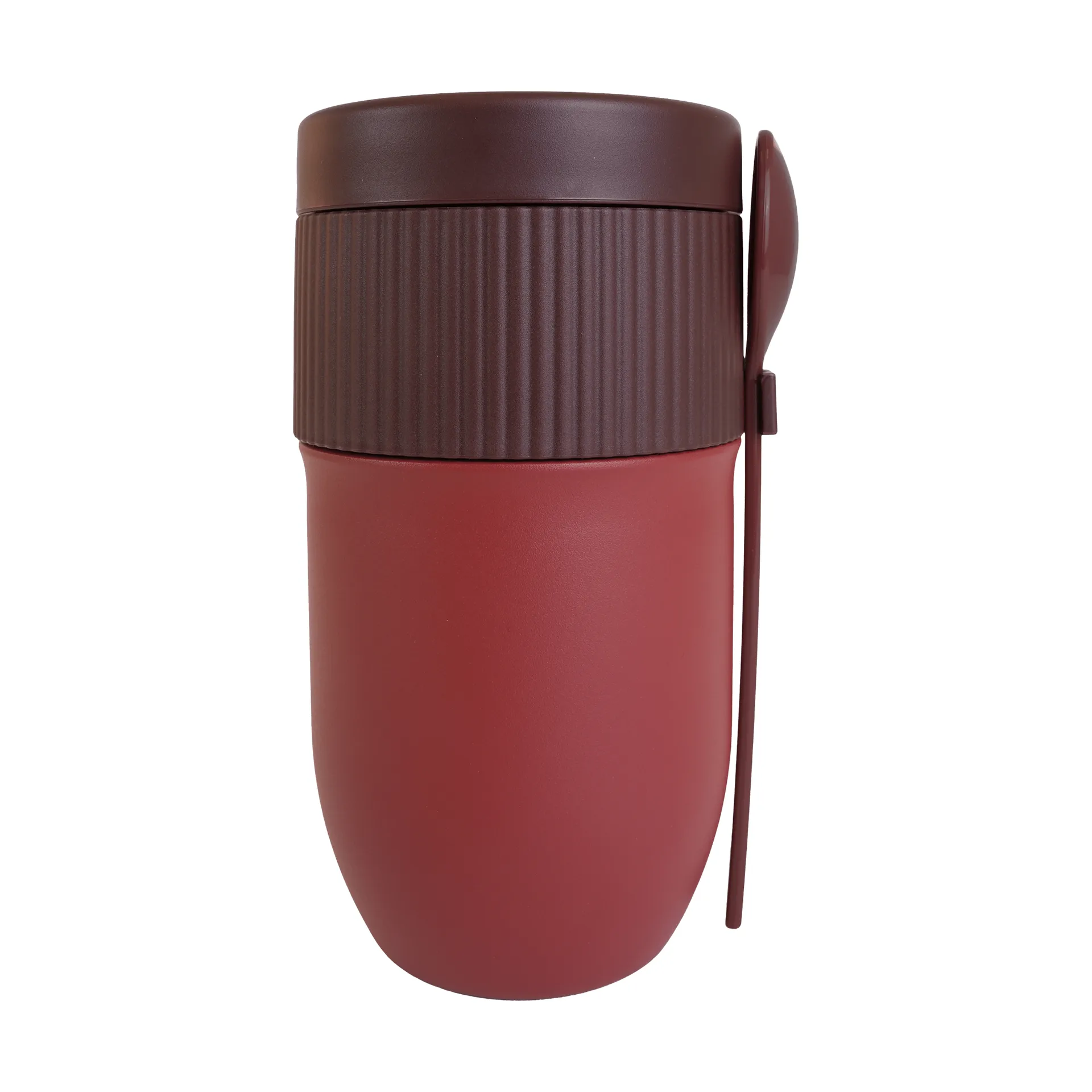 Termo para comida / yogur con cuchara Ted, Rojo vino Pantone 7624C, 32 cl Sagaform