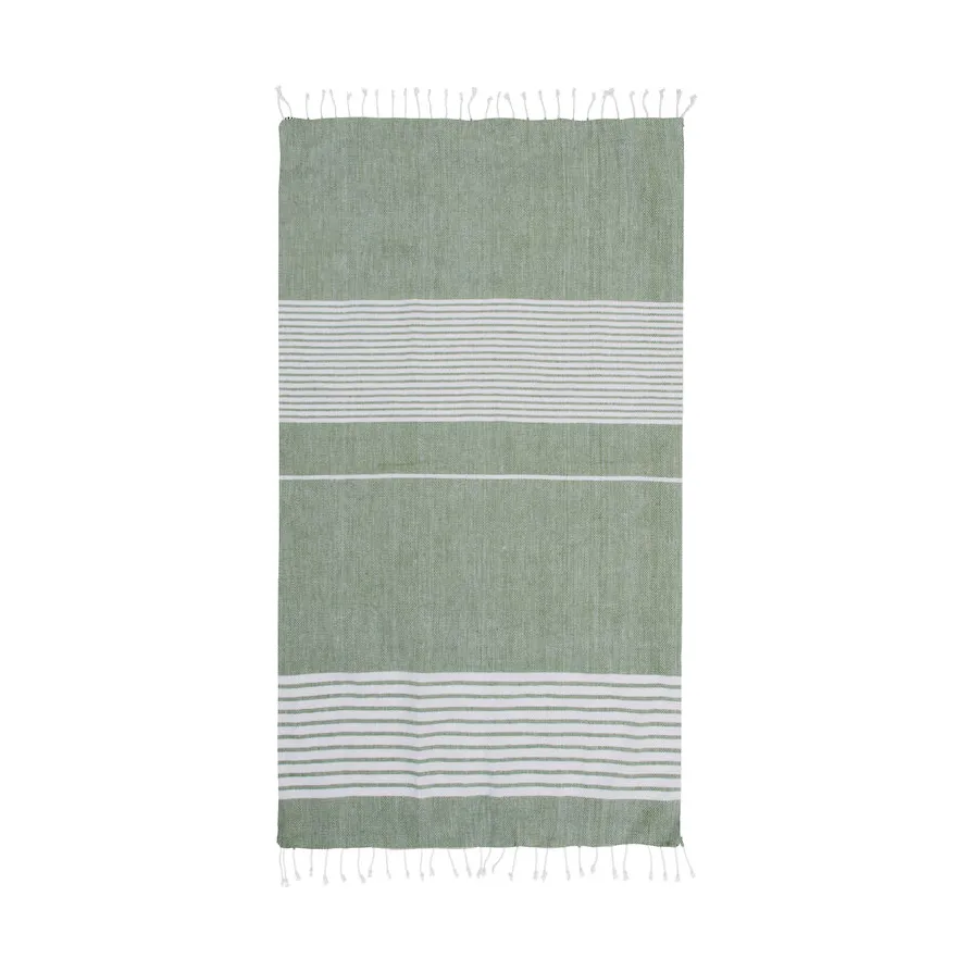 Toalla Ella hamam a rayas 90x170 cm, Verde Sagaform