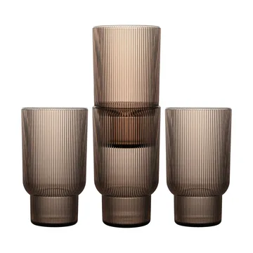 Vasos para bebida Billi 43 cl, pack de 4 - Marrón - Sagaform
