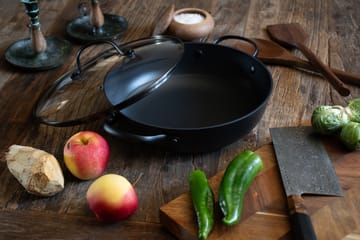 Cacerola Satake de hierro fundido ligero con tapa de cristal - 26 cm - Satake