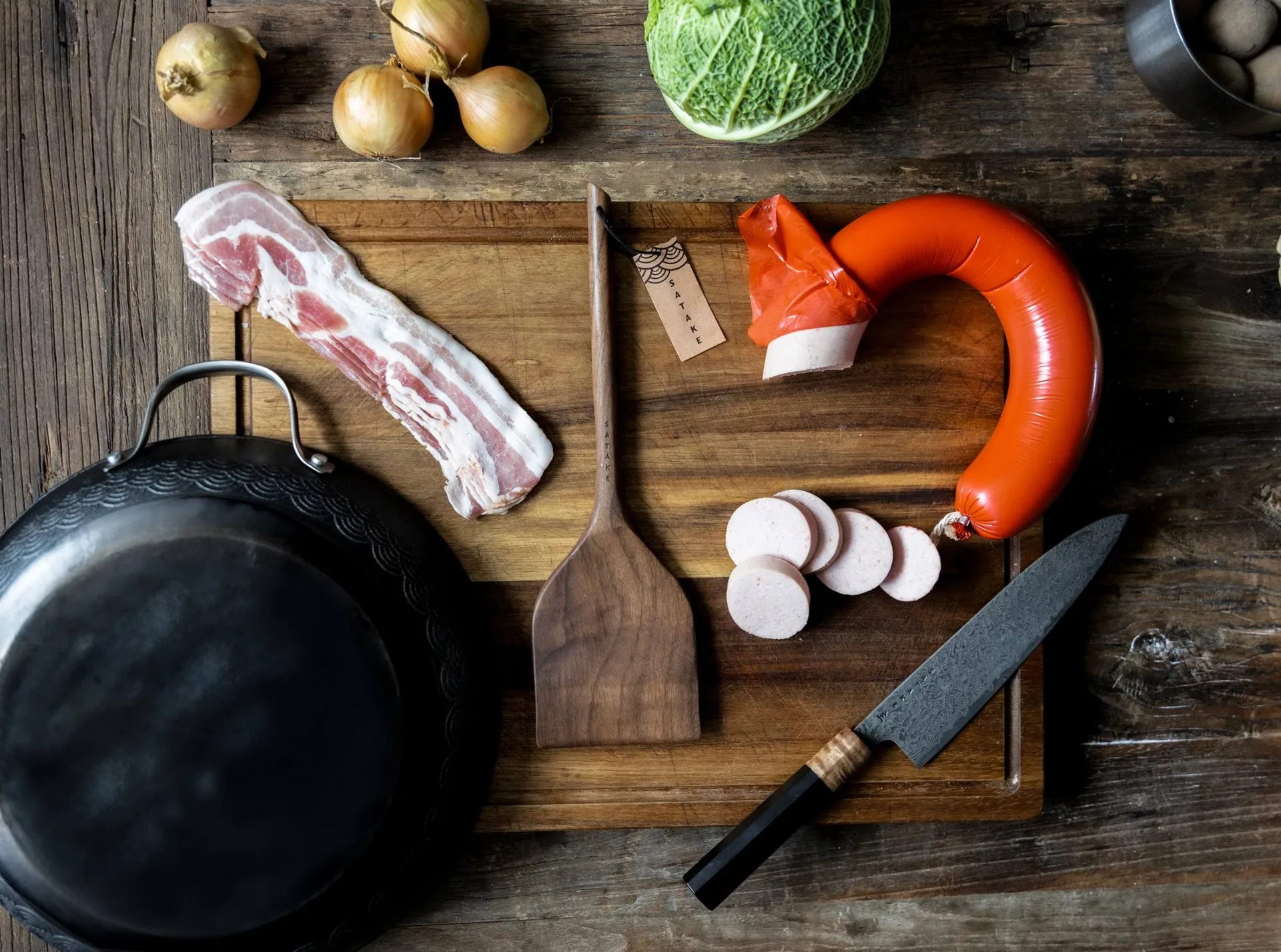 Espátula Satake 33,5 cm, Nogal, ancho Satake