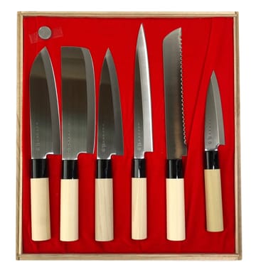 Juego de cuchillos en caja 35x38 cm - 6 piezas - Satake