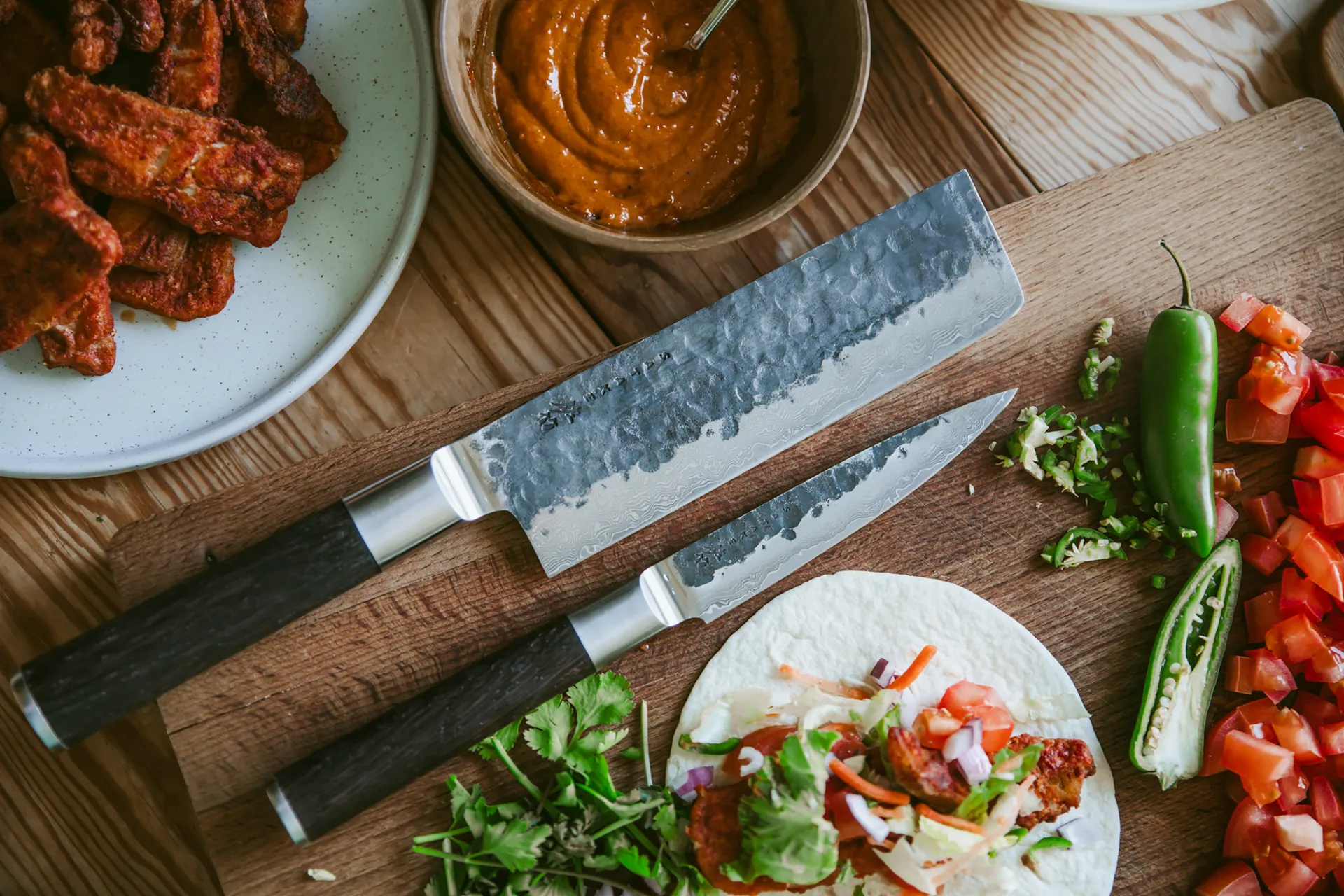 Kuro Nakiri 18 cm con Petty 11 cm, 2 piezas Satake