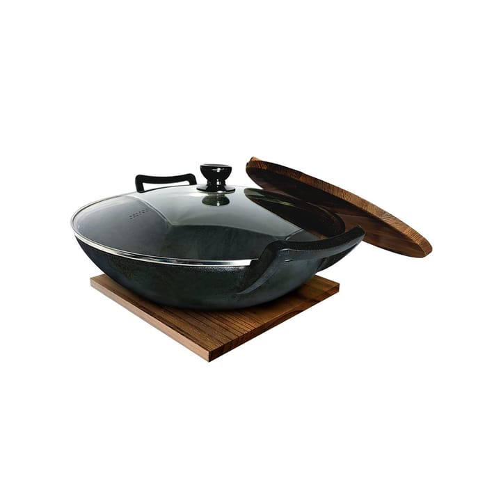 Wok de hierro fundido con tapa 36 cm