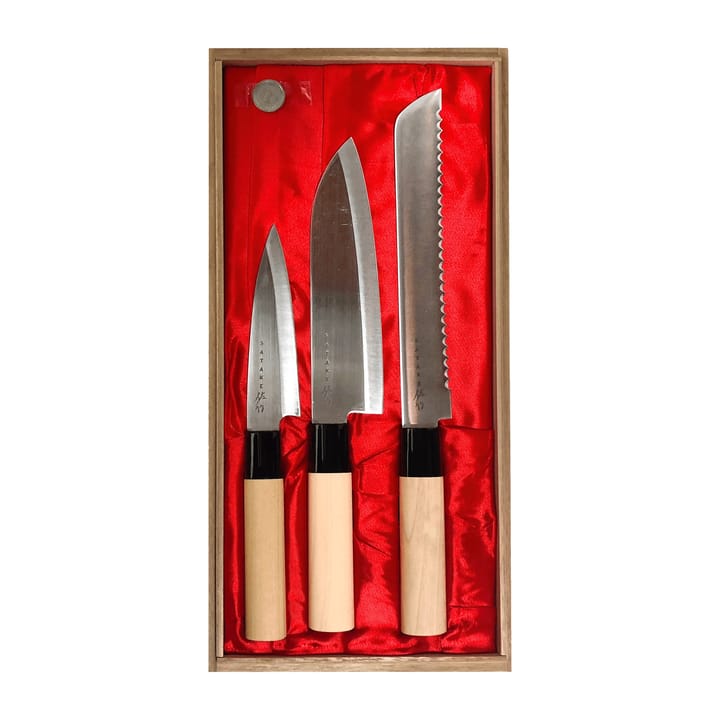 Set de cuchillos Satake Houcho 3 piezas, Hi Carbon Steel Satake