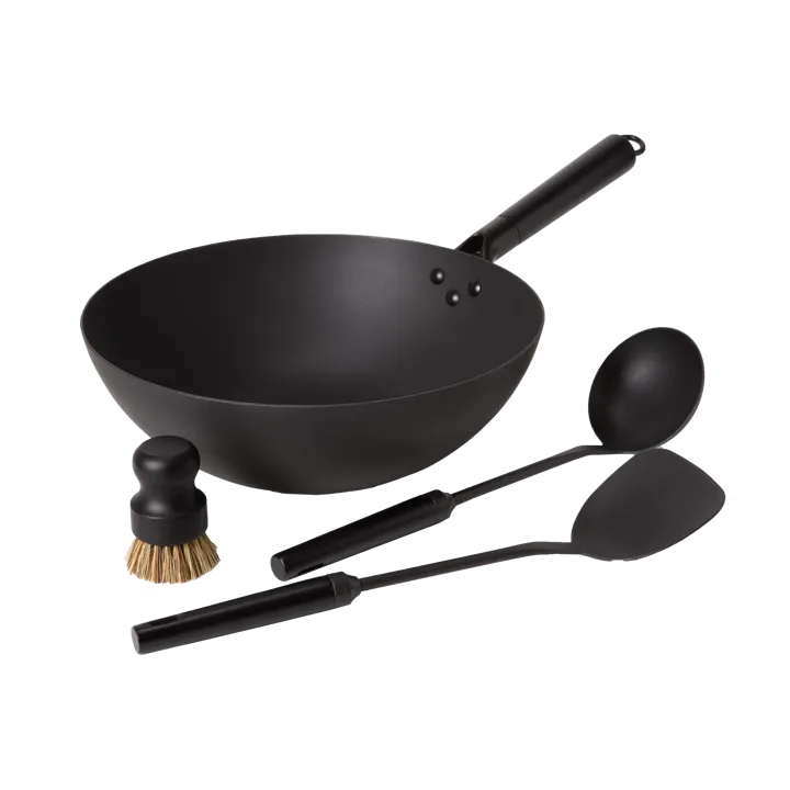 Set wok de acero al carbono Satake - 4 partes - Satake