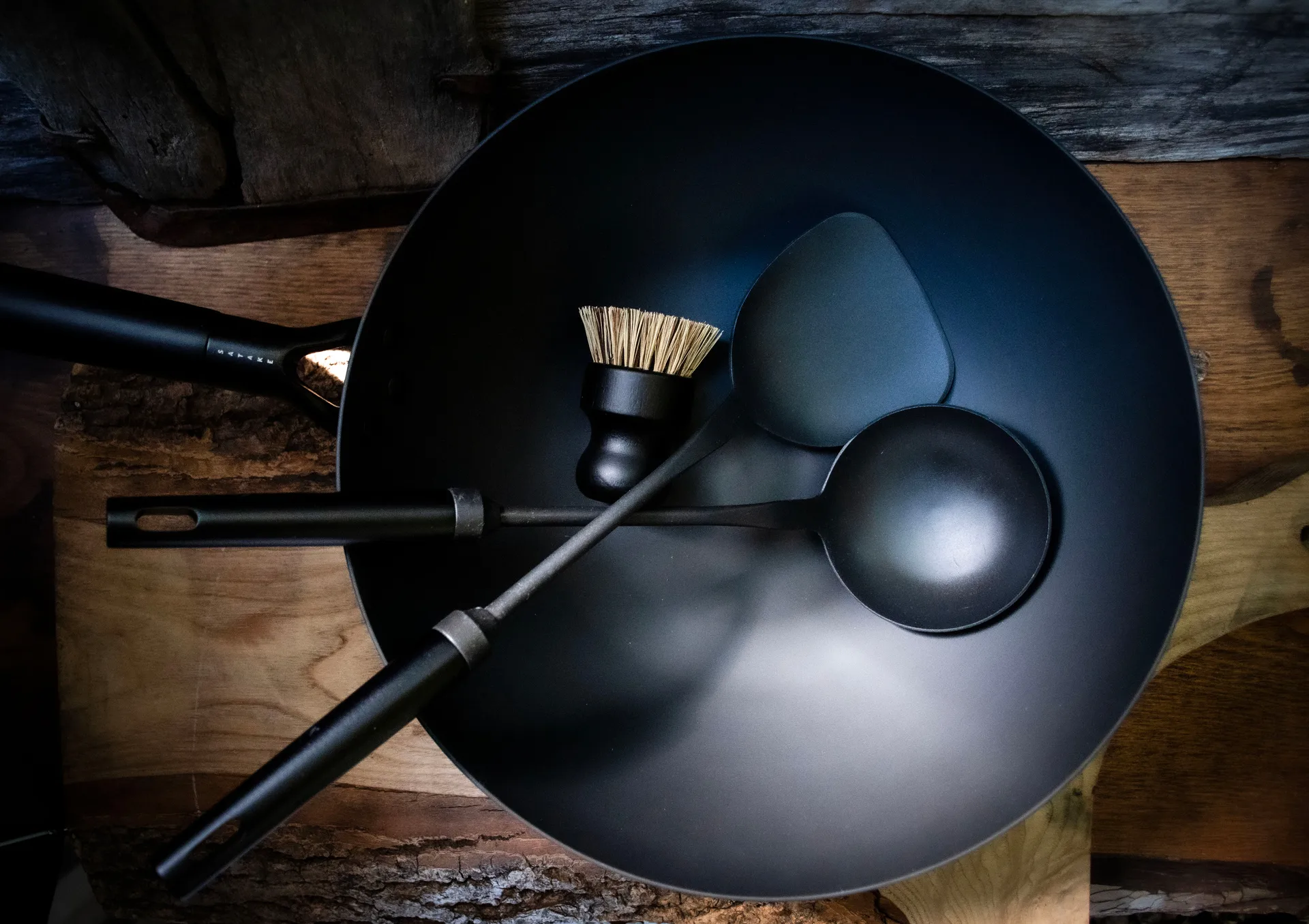 Set wok de acero al carbono Satake, 4 partes Satake
