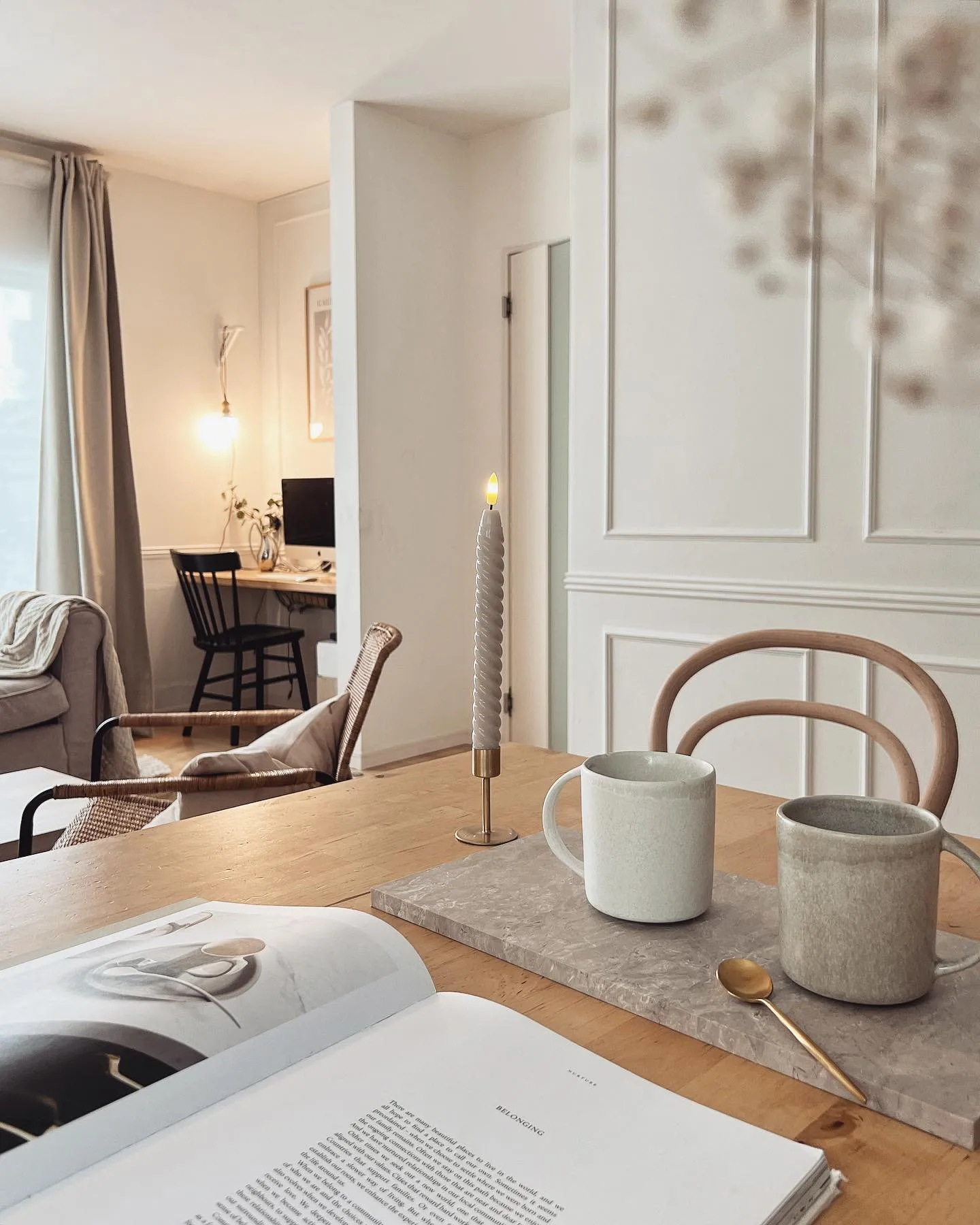 2 Velas LED Twisted 25 cm, Beige Scandi Essentials