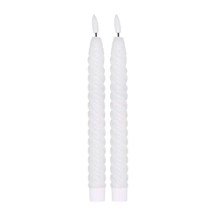 2 Velas LED Twisted 25 cm - blanco - Scandi Essentials