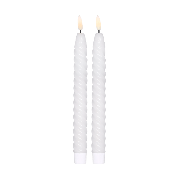 2 Velas LED Twisted 25 cm - blanco - Scandi Essentials