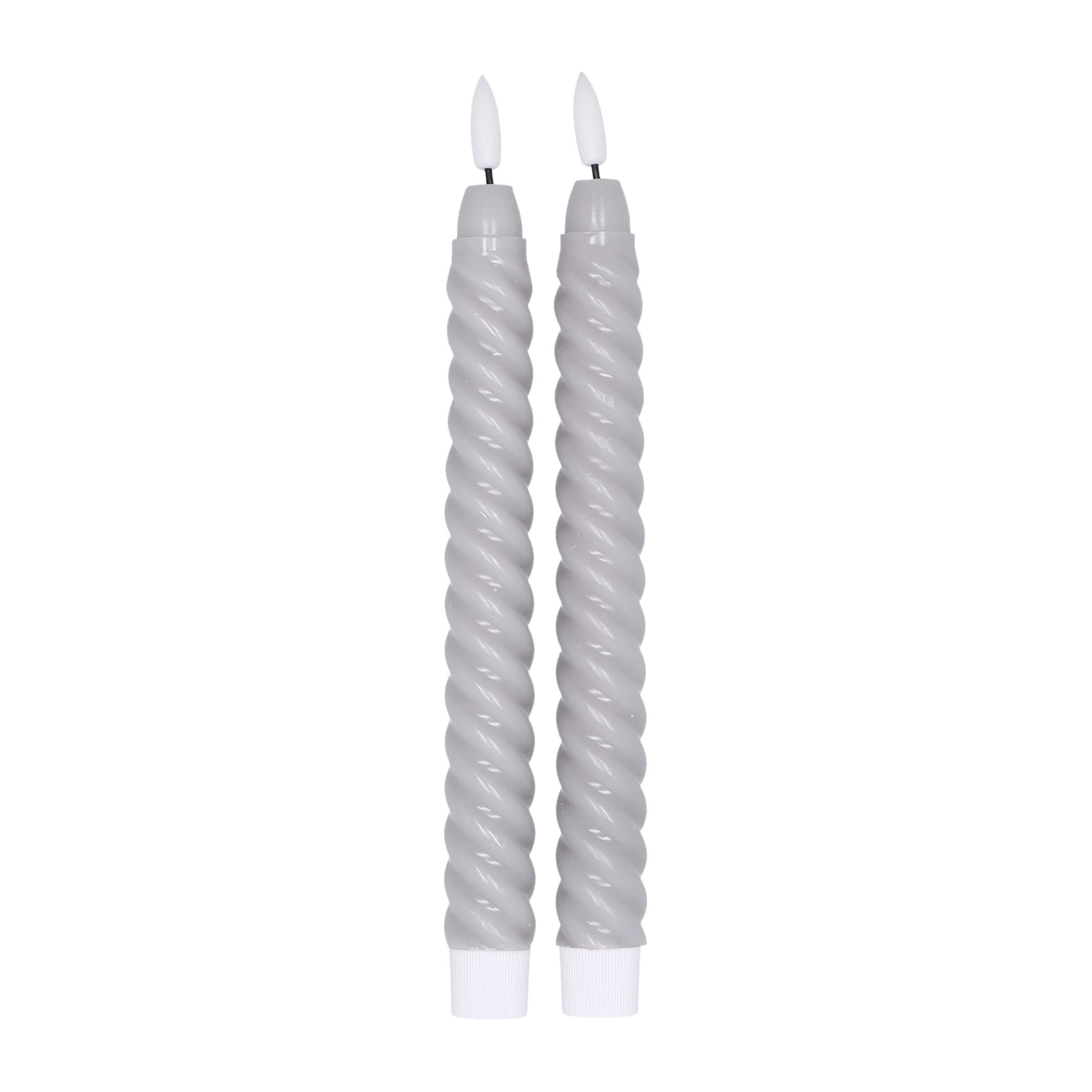 2 Velas LED Twisted 25 cm, gris Scandi Essentials