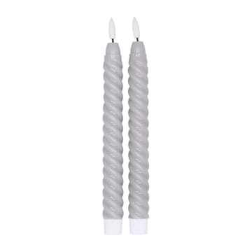 2 Velas LED Twisted 25 cm - gris - Scandi Essentials