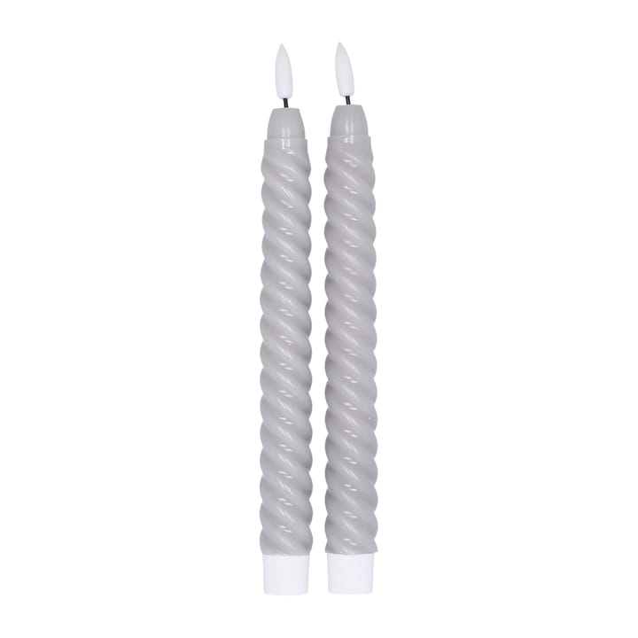 2 Velas LED Twisted 25 cm - gris - Scandi Essentials