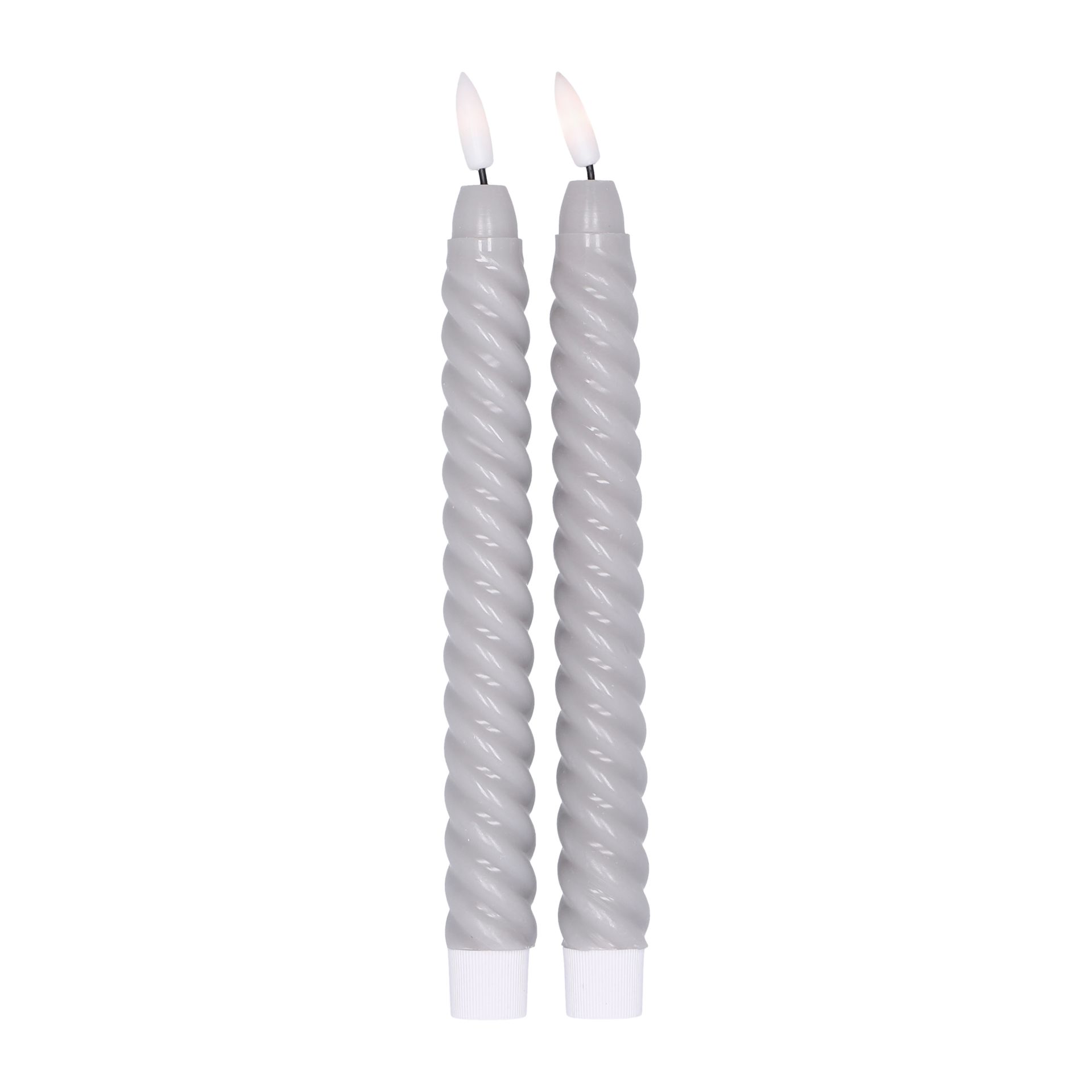 2 Velas LED Twisted 25 cm, gris Scandi Essentials
