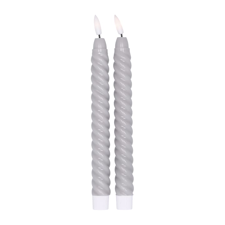 2 Velas LED Twisted 25 cm - gris - Scandi Essentials