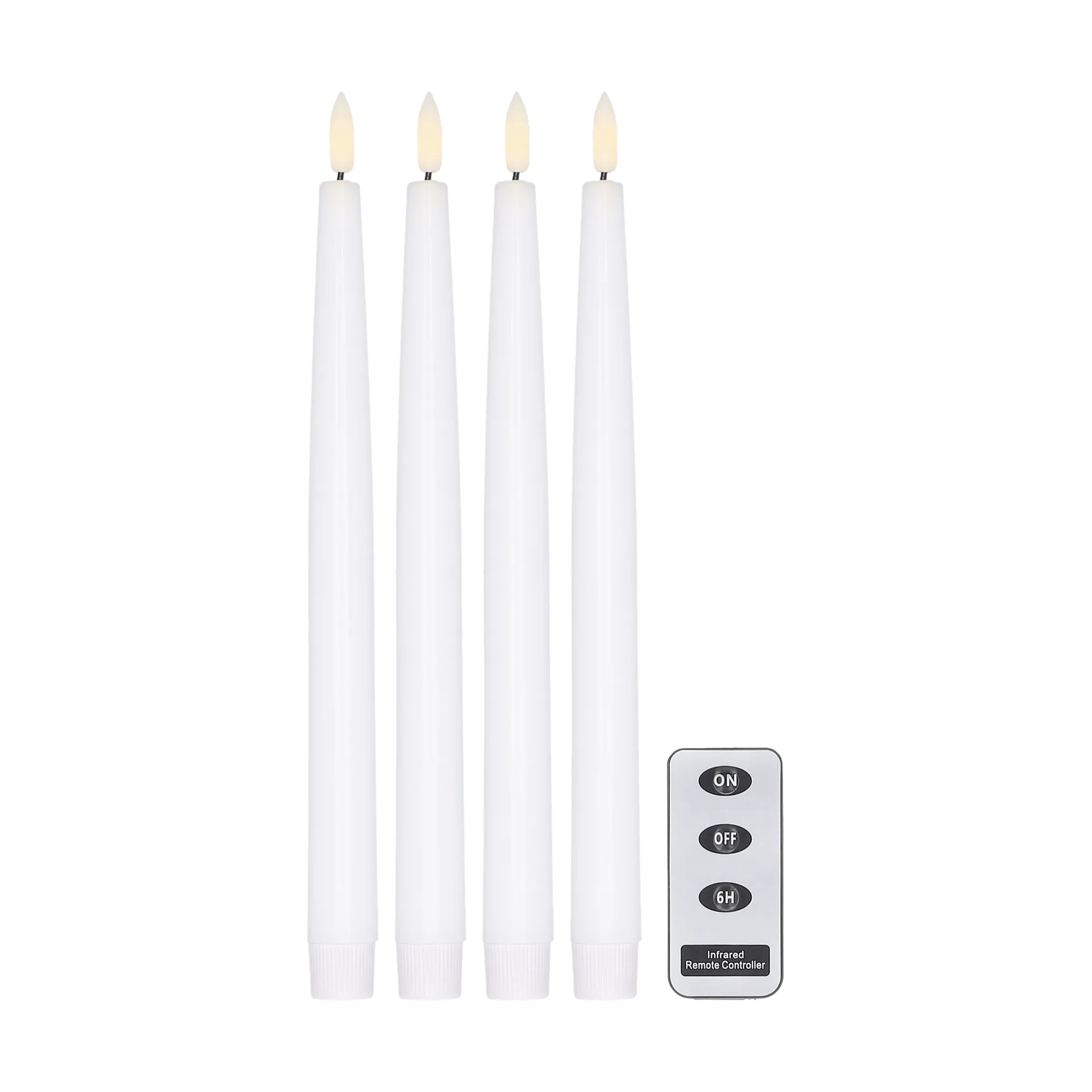 4 Velas LED Bright 28,5 cm con control remoto, blanco Scandi Essentials