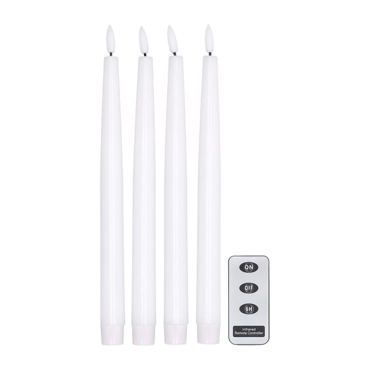 4 Velas LED Bright 28,5 cm con control remoto - blanco - Scandi Essentials